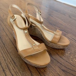 Liz Claiborne Tan Wedge Sandals